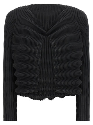 Black Polyester Cardigan