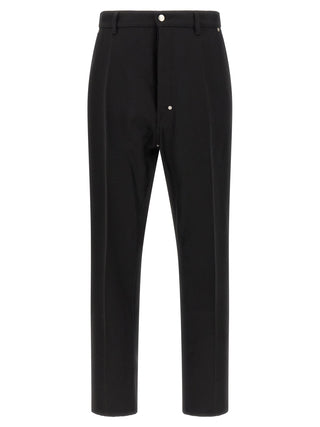 Black Cotton Casual Pants