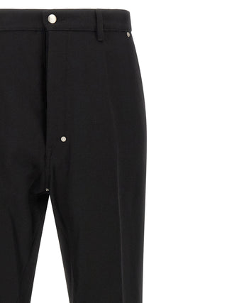 Black Cotton Casual Pants