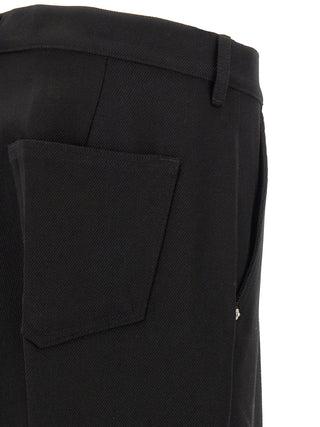 Black Cotton Casual Pants