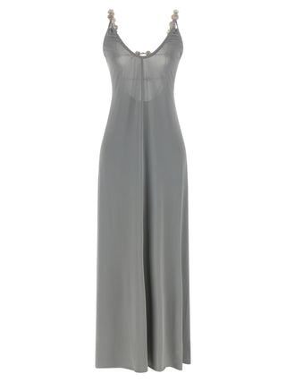 Silver Polyamide Long Dress
