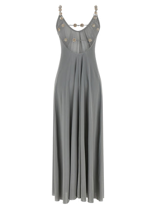 Silver Polyamide Long Dress