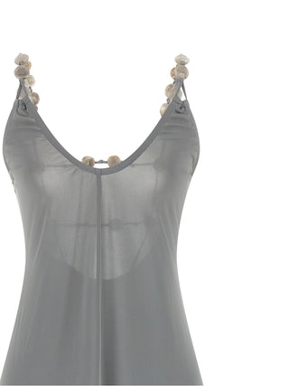Silver Polyamide Long Dress