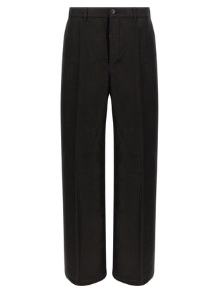 Black Ramie Casual Pants