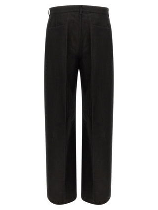 Black Ramie Casual Pants