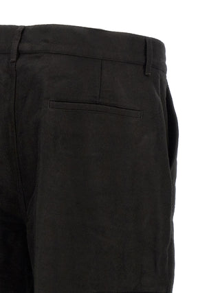Black Ramie Casual Pants