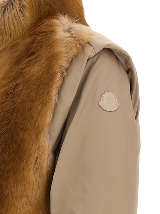 Beige Polyester Sleeveless Jacket