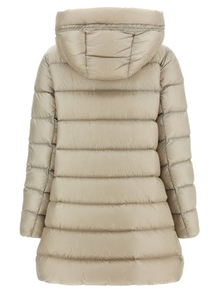 Beige Polyamide Full-Length Jacket