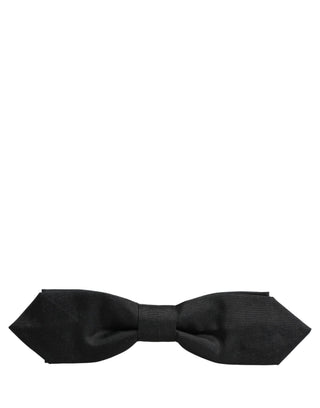 Men Black Polyester Adjustable Neck Papillon Bow Tie