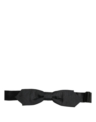 Men Black Polyester Adjustable Neck Papillon Bow Tie
