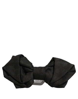 Men Black 100% Silk Adjustable Neck Papillon Bow Tie