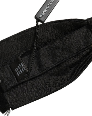 Men Dark Gray 100% SIlk Adjustable Neck Papillon Bow Tie
