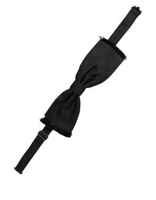 Men Dark Gray 100% SIlk Adjustable Neck Papillon Bow Tie