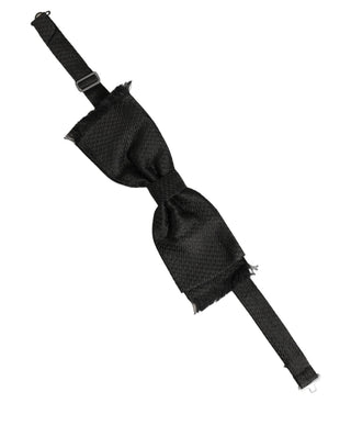 Men Dark Gray 100% SIlk Adjustable Neck Papillon Bow Tie