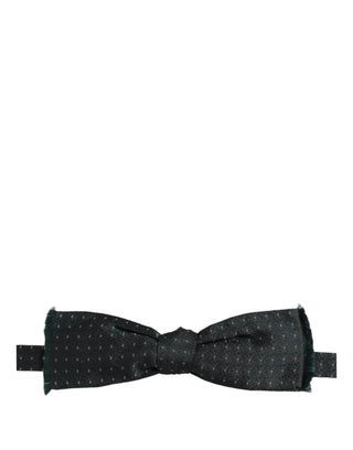 Men Green Patterned Adjustable Neck Papillon Bow Tie