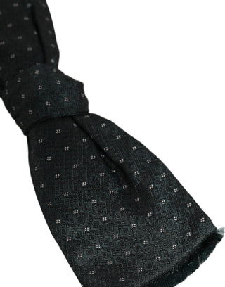 Men Green Patterned Adjustable Neck Papillon Bow Tie