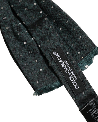 Men Green Patterned Adjustable Neck Papillon Bow Tie