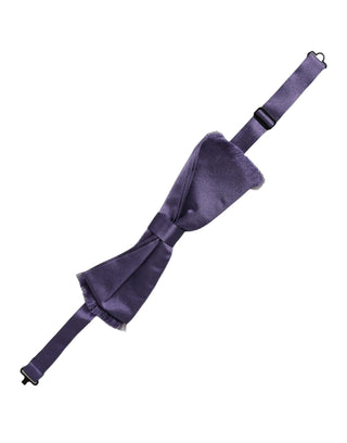 Men Purple 100% Silk Adjustable Neck Papillon Bow Tie