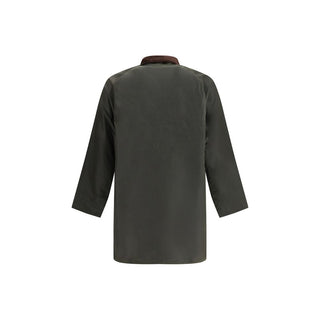 Bicolor Cotton Full-Length Jacket