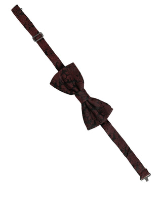 Men Maroon Floral Silk Adjustable Neck Bow Tie
