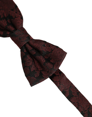 Men Maroon Floral Silk Adjustable Neck Bow Tie