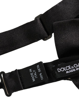 Men Black 100% Silk Adjustable Neck Papillon Bow Tie