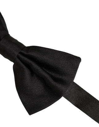 Men Black 100% Silk Adjustable Neck Papillon Bow Tie
