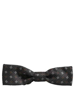 Men Dark Gray Geometric Adjustable Bow Tie