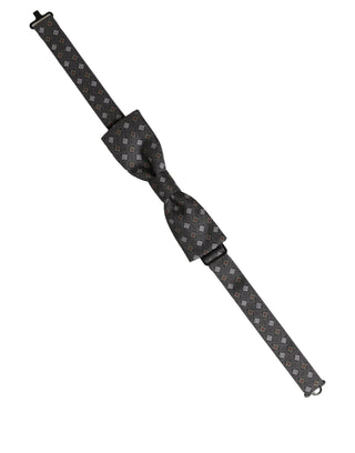 Men Dark Gray Geometric Adjustable Bow Tie