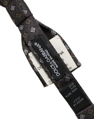 Men Dark Gray Geometric Adjustable Bow Tie