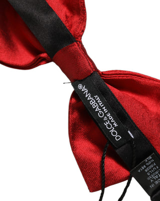 Men Black Red Silk Adjustable Neck Papillon Bow Tie