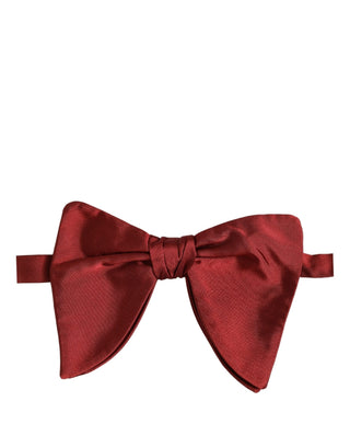 Men Red 100% Silk Adjustable Neck Papillon Bow Tie