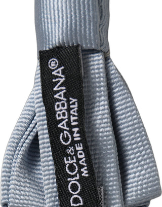 Men Light Blue Silk Adjustable Neck Papillon Bow Tie