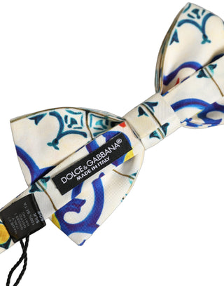 Men Multicolor Majolica Adjustable Neck Papillon Bow Tie