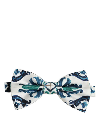 Men White Sicilian Silk Adjustable Neck Papillon Bow Tie