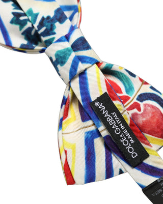 Men Multicolor Majolica Adjustable Neck Papillon Bow Tie