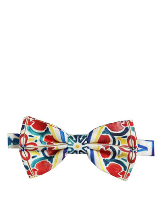 Men Multicolor Majolica Adjustable Neck Papillon Bow Tie