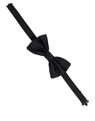Men Dark Blue 100% Silk Adjustable Neck Papillon Bow Tie