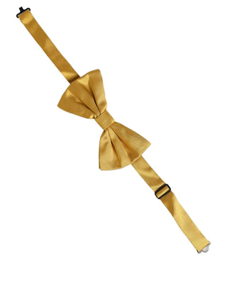 Men Yellow 100% Silk Adjustable Neck Papillon Bow Tie