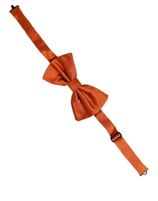 Men Orange 100% Silk Adjustable Neck Papillon Bow Tie
