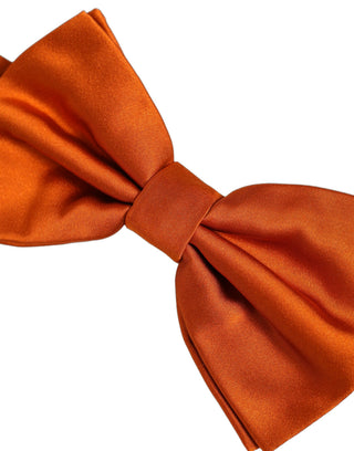 Men Orange 100% Silk Adjustable Neck Papillon Bow Tie