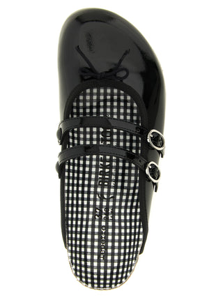 Black Suede Leather Ballet Flats