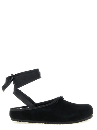 Black Suede Leather Ballet Flats