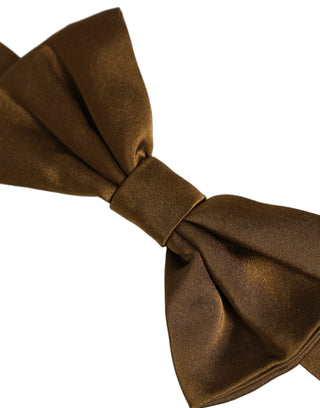 Men Brown 100% Silk Adjustable Neck Papillon Bow Tie