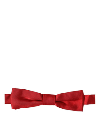 Men Red 100% Silk Adjustable Neck Papillon Bow Tie