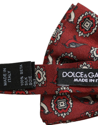 Men Bordeaux Floral Adjustable Neck Papillon Bow Tie