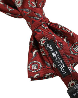 Men Bordeaux Floral Adjustable Neck Papillon Bow Tie