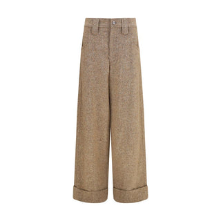 Beige Wool Oves Aries Casual Pants