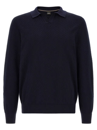 Blue Cotton Polo Shirt