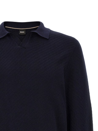 Blue Cotton Polo Shirt